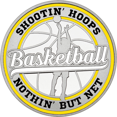 White "Basketball" with Yellow Outer Circular Borders